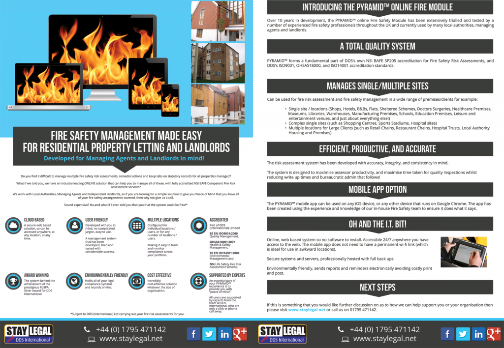 Residential Property Letting and Landlords Fire Management Flyer